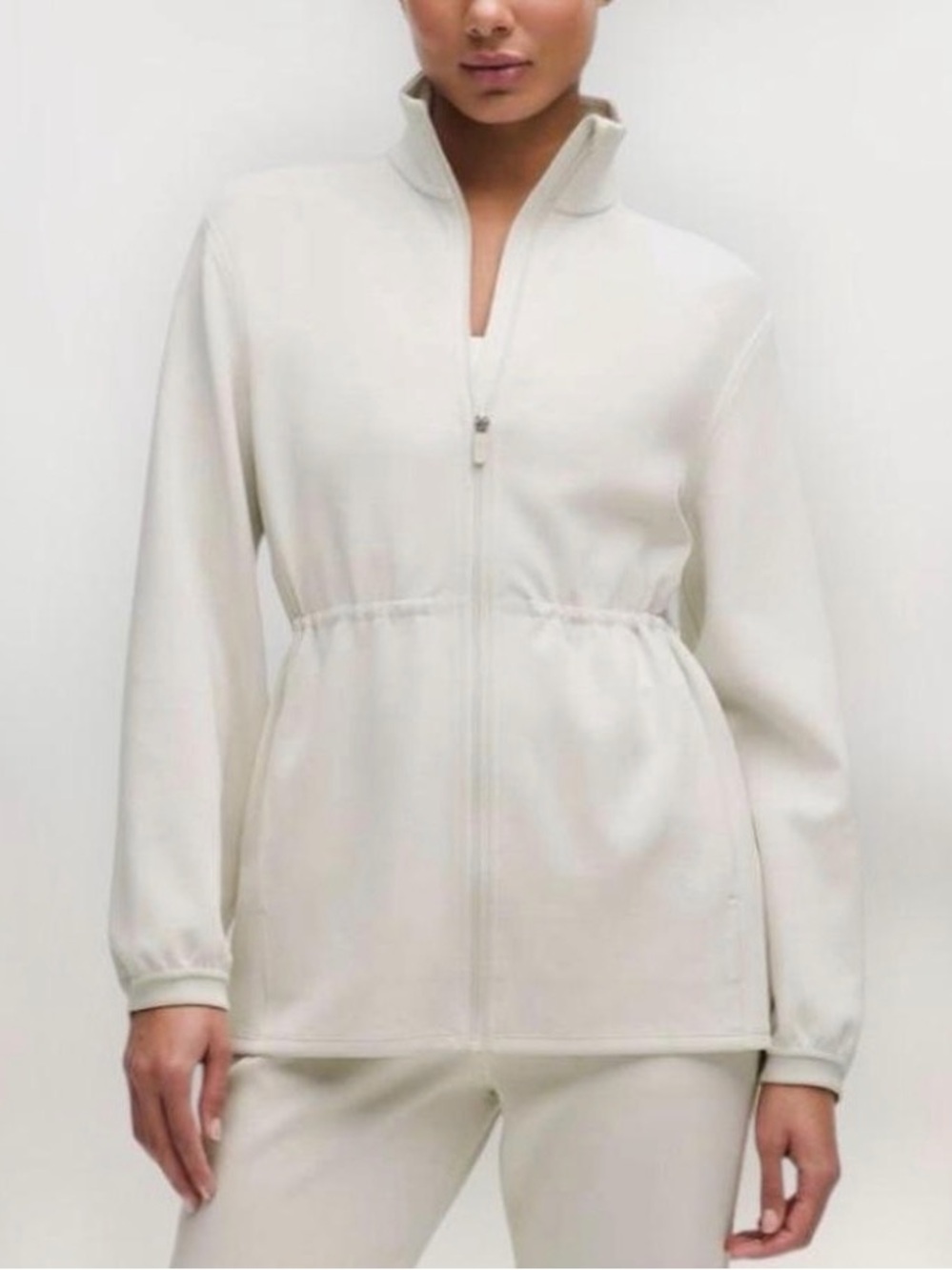 lululemon athletica Cream Jacket with Blue Trim